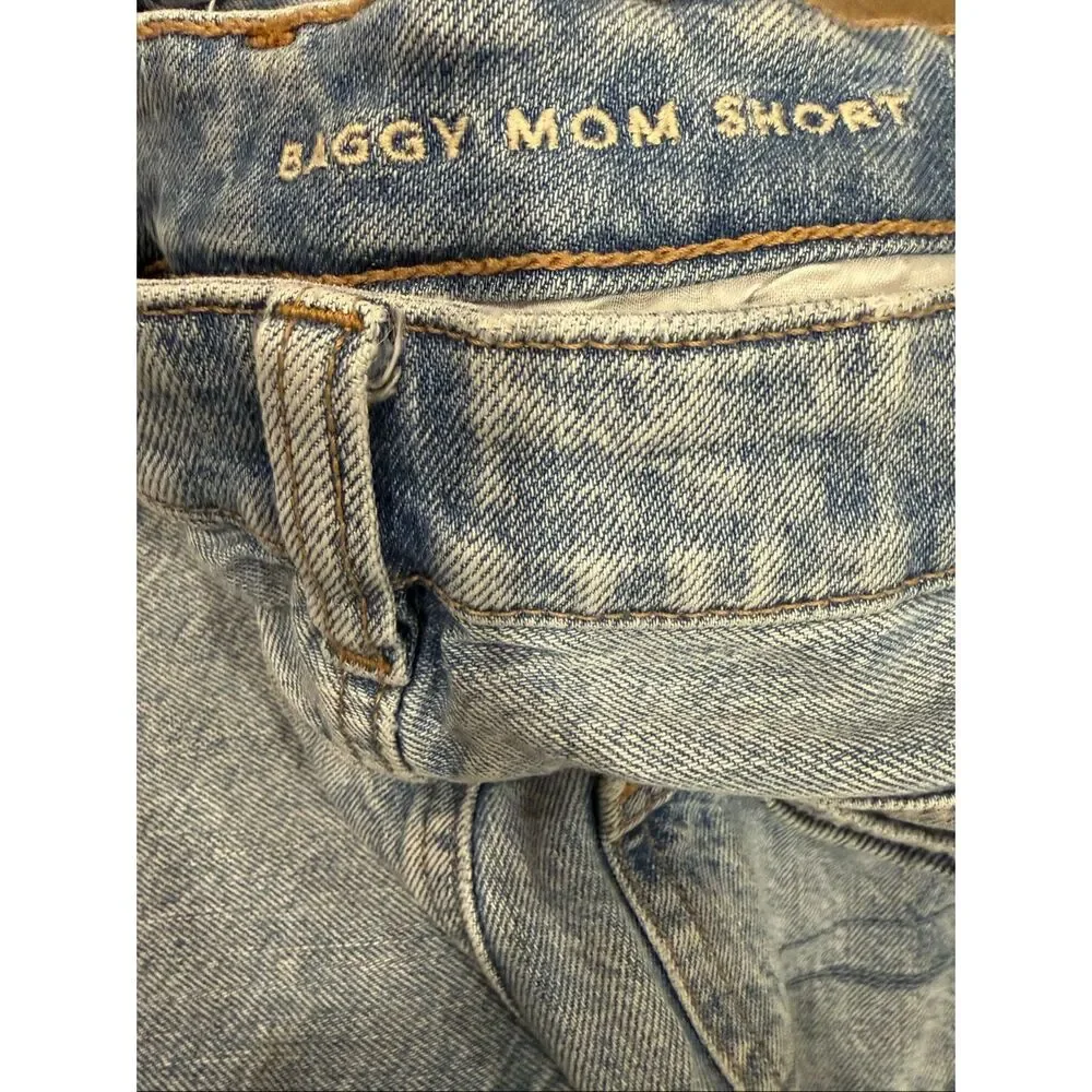 American Eagle Baggy Mom Shorts Denim Destroyed Sz 00
